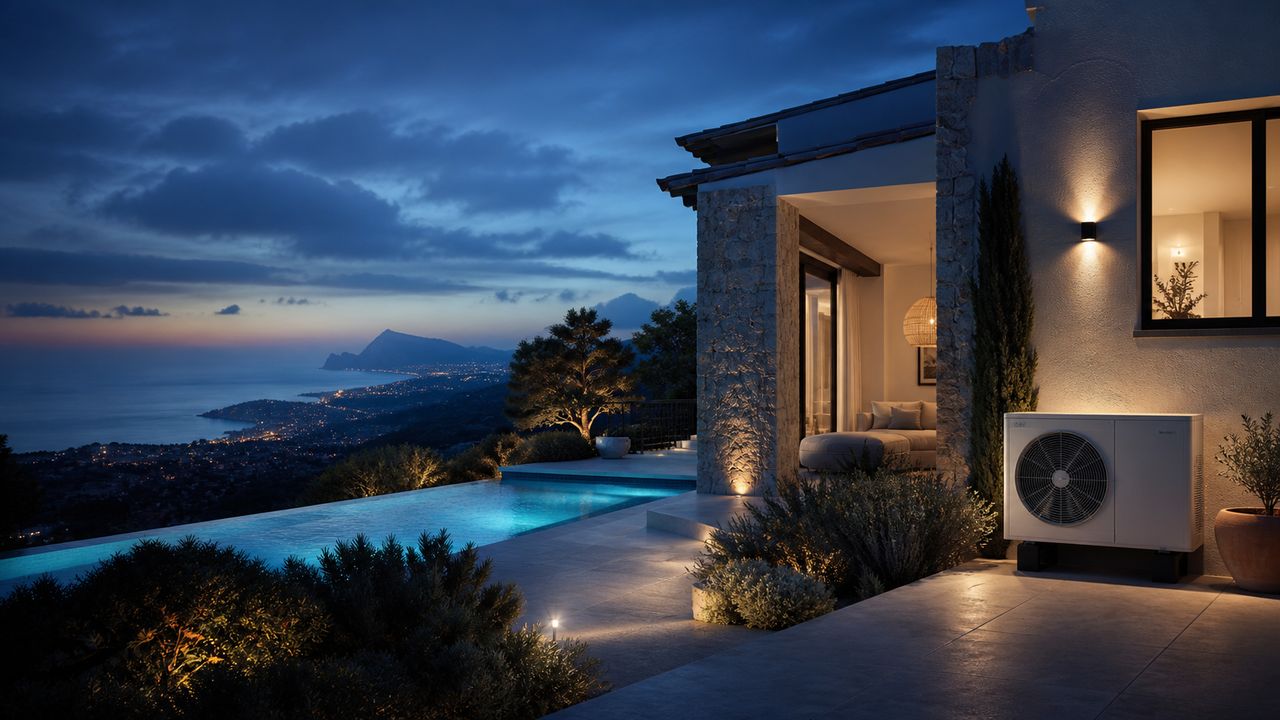 Casa mediterránea confortable con climatización eficiente
