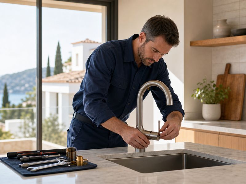 Instalación profesional de grifo de cocina